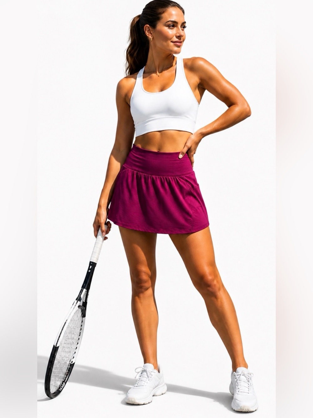 Athleta XS Run With It 14” Skort Burgundy Athletic Tennis Golf Running Shorts